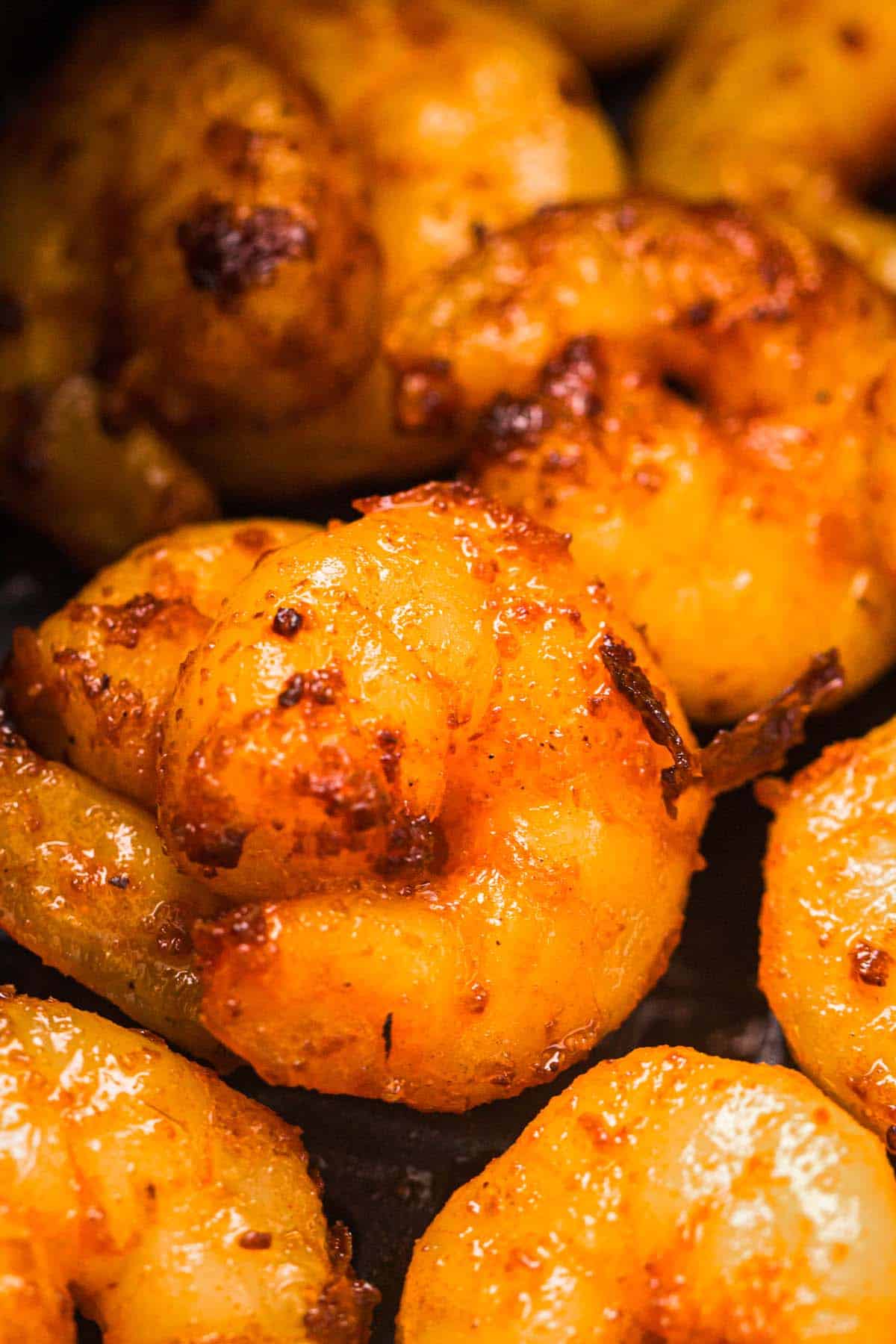 Perfectly seasoned air fryer shrimp.