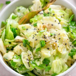 15-Minute Asian Cabbage Stir Fry with Sesame Oil.