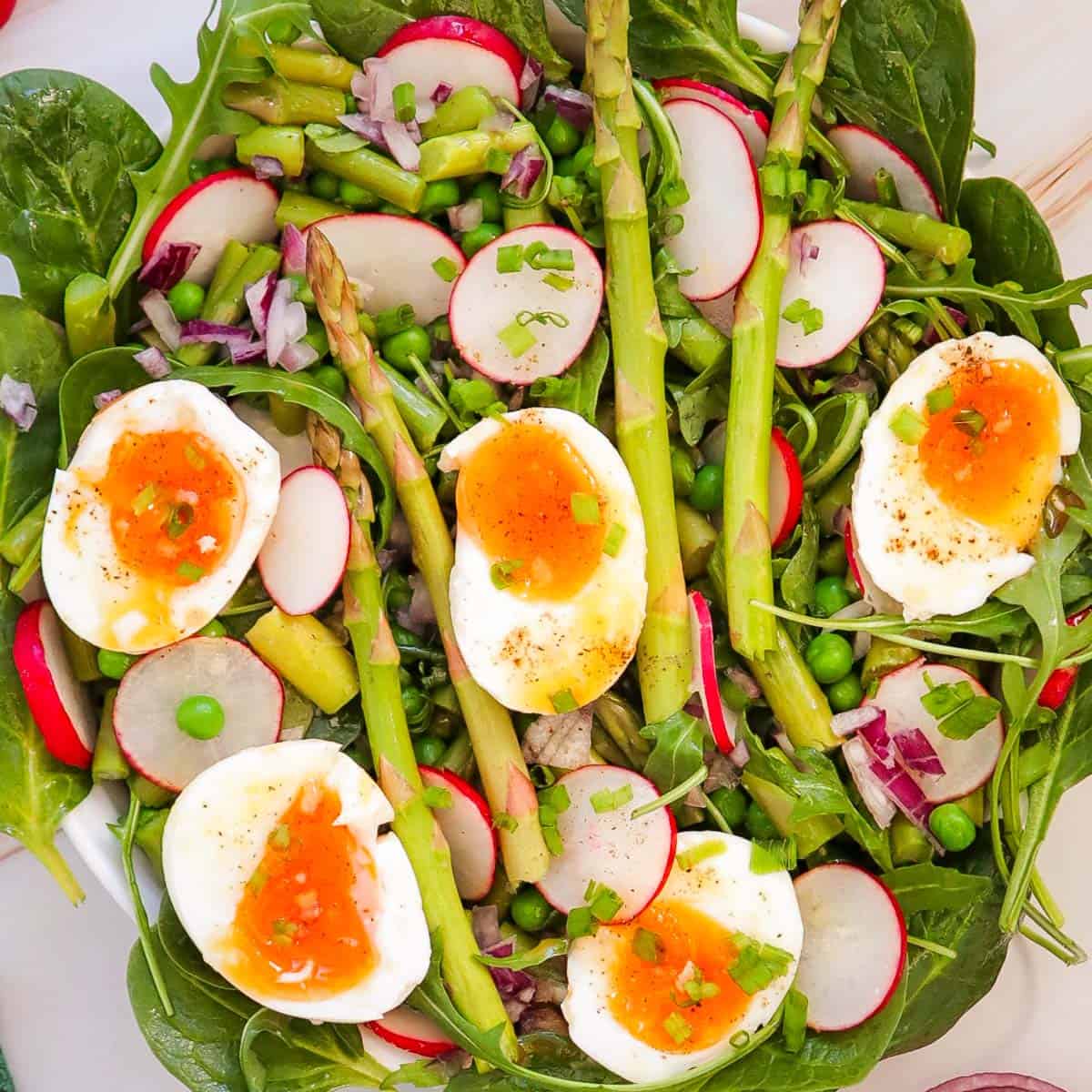 Fresh Asparagus Salad with Eggs and Peas