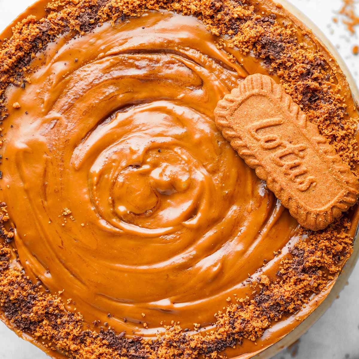 Creamy No-Bake Biscoff Cookie Butter Cheesecake