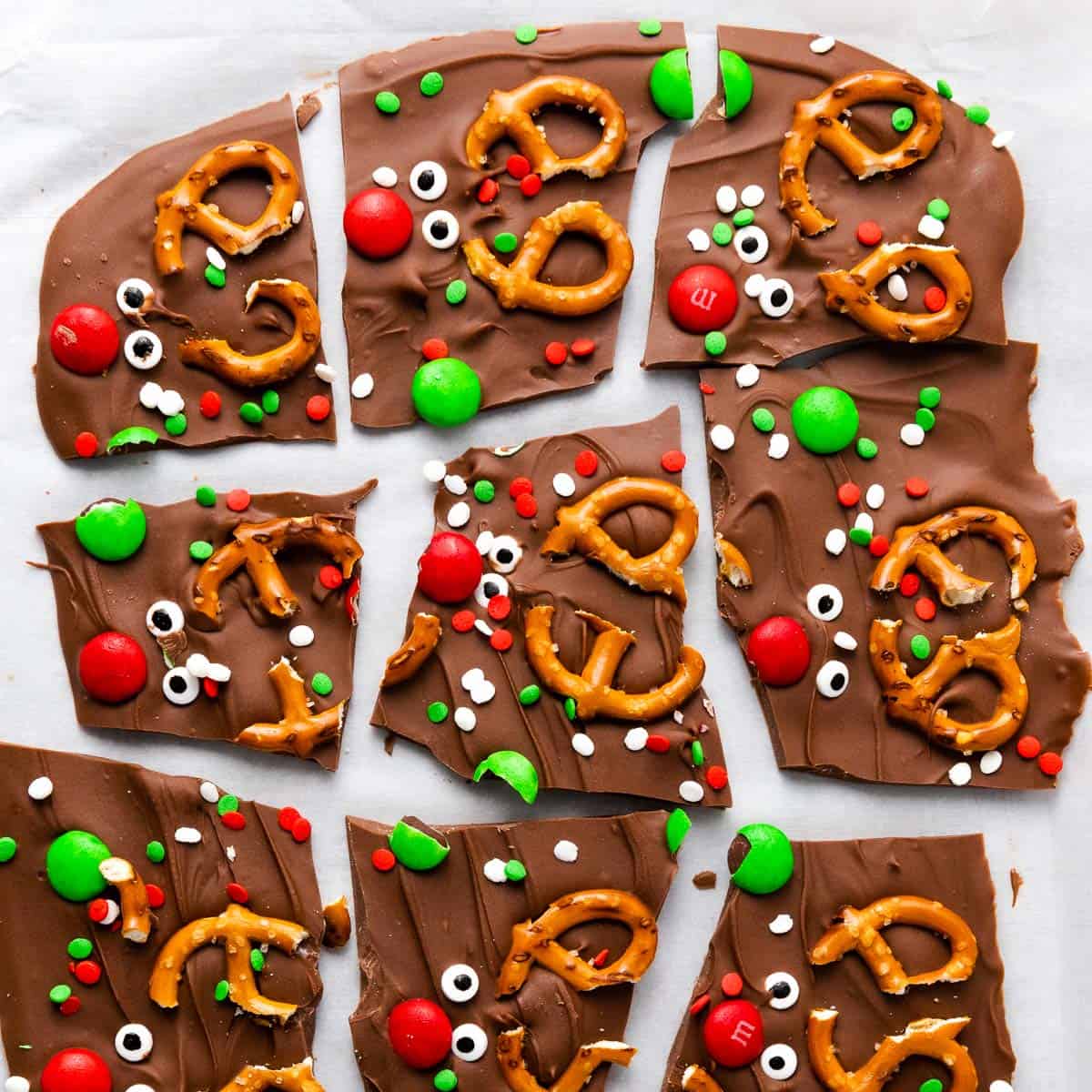 Christmas Reindeer Chocolate Bark